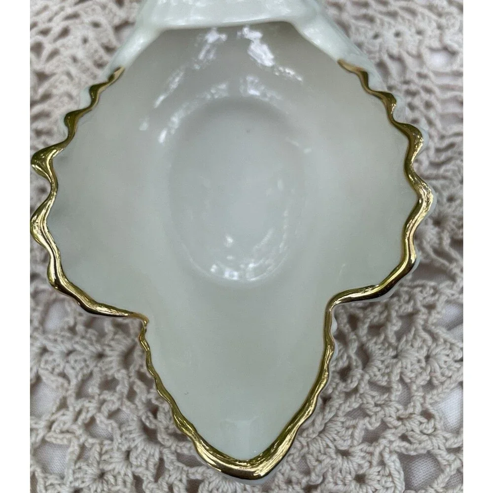 RARE Vtg Lenox 120th Anniversary Swan Trinket Dish 24K Gold trim USA Porcelain